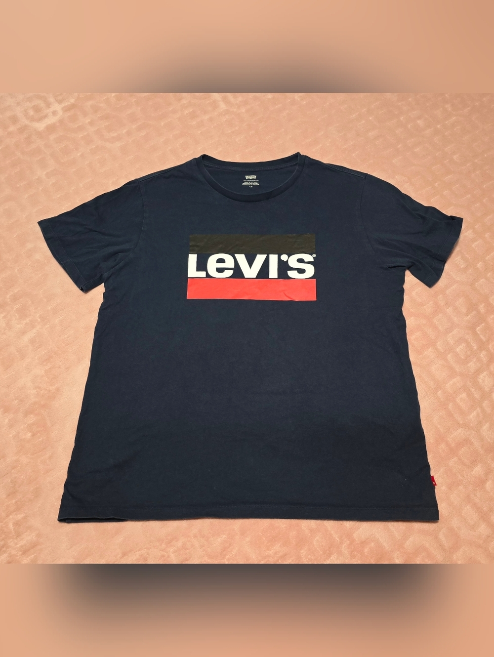 Levi's Sportswear Logo Navy Blue Graphic T-Shirt Mens Sz Large Cotton Tee